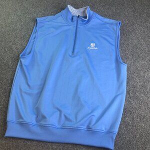 Footjoy Golf Vest Mens Medium Blue 1/4 Zip Activewear Athleisure Performance